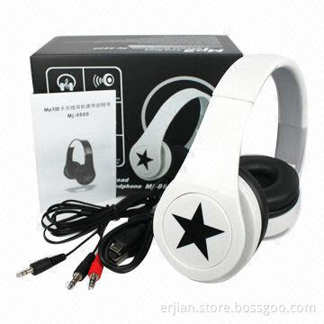 Custom Branded Headphones with 32 Ohms Impedance, TF Card Slot, FM Radio, Fast Delivery